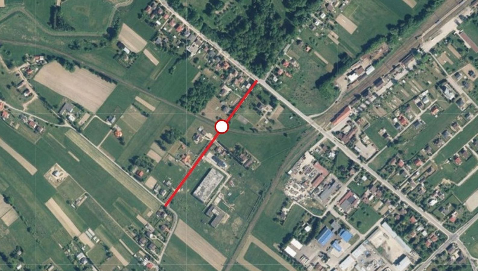 Mapa z zaznaczonym fragmentem remontowanej drogi.