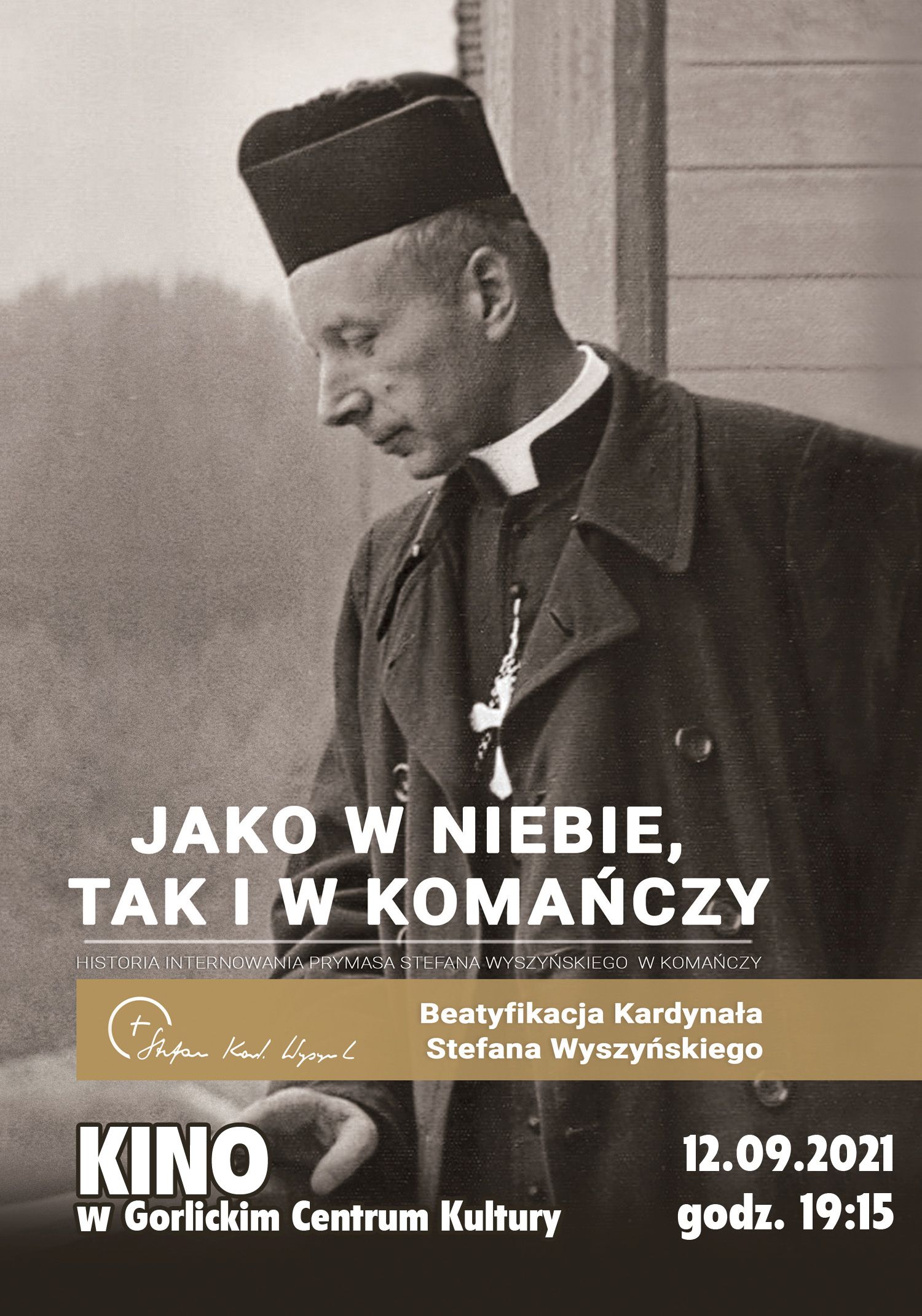 Plakat z wizrunkiem kard. Wyszyńskiego.