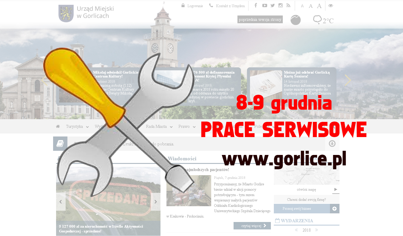 Prace serwisowe na www.gorlice.pl