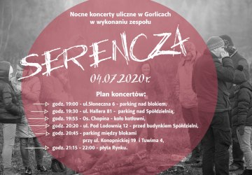 Nocne koncerty uliczne w Gorlicach - zagra Serencza!