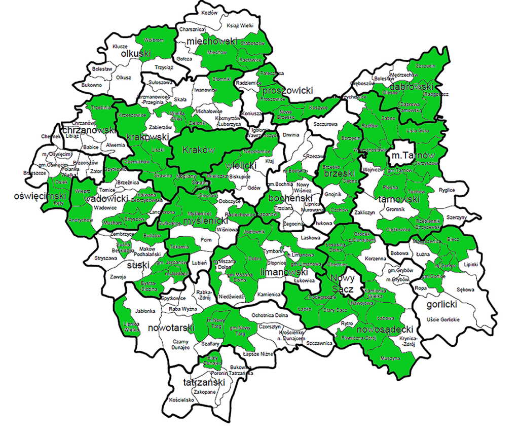 Aktualna (07.05.2025) mapa gmin – operatorów.