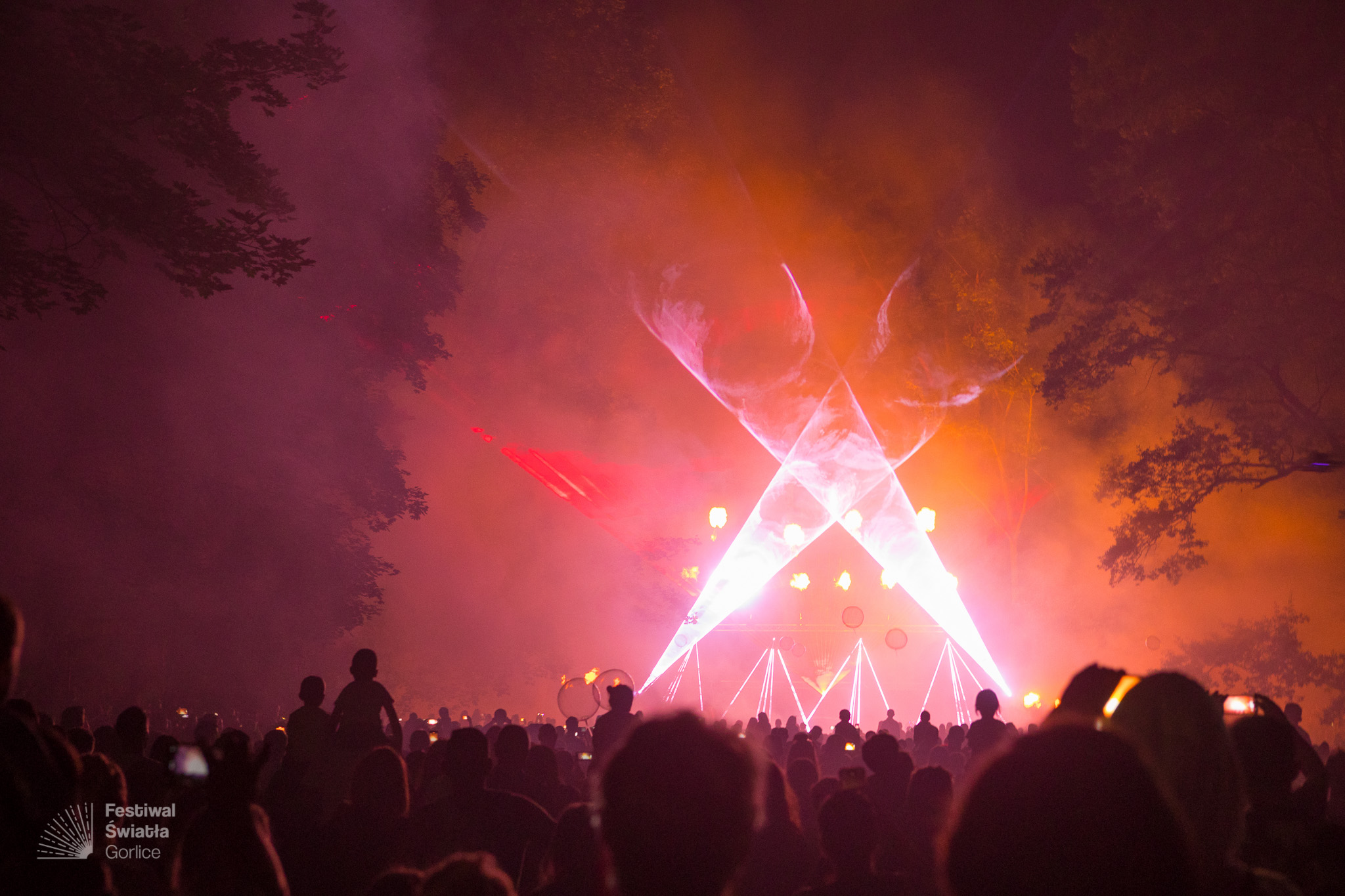 Pokaz laserowy podczas Festiwalu Światła w Gorlicach