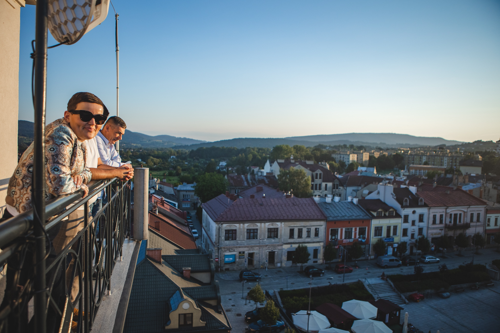 Wiceministra Kultury i Dziedzictwa Narodowego Marta Cienkowska na wieży ratuszowej
