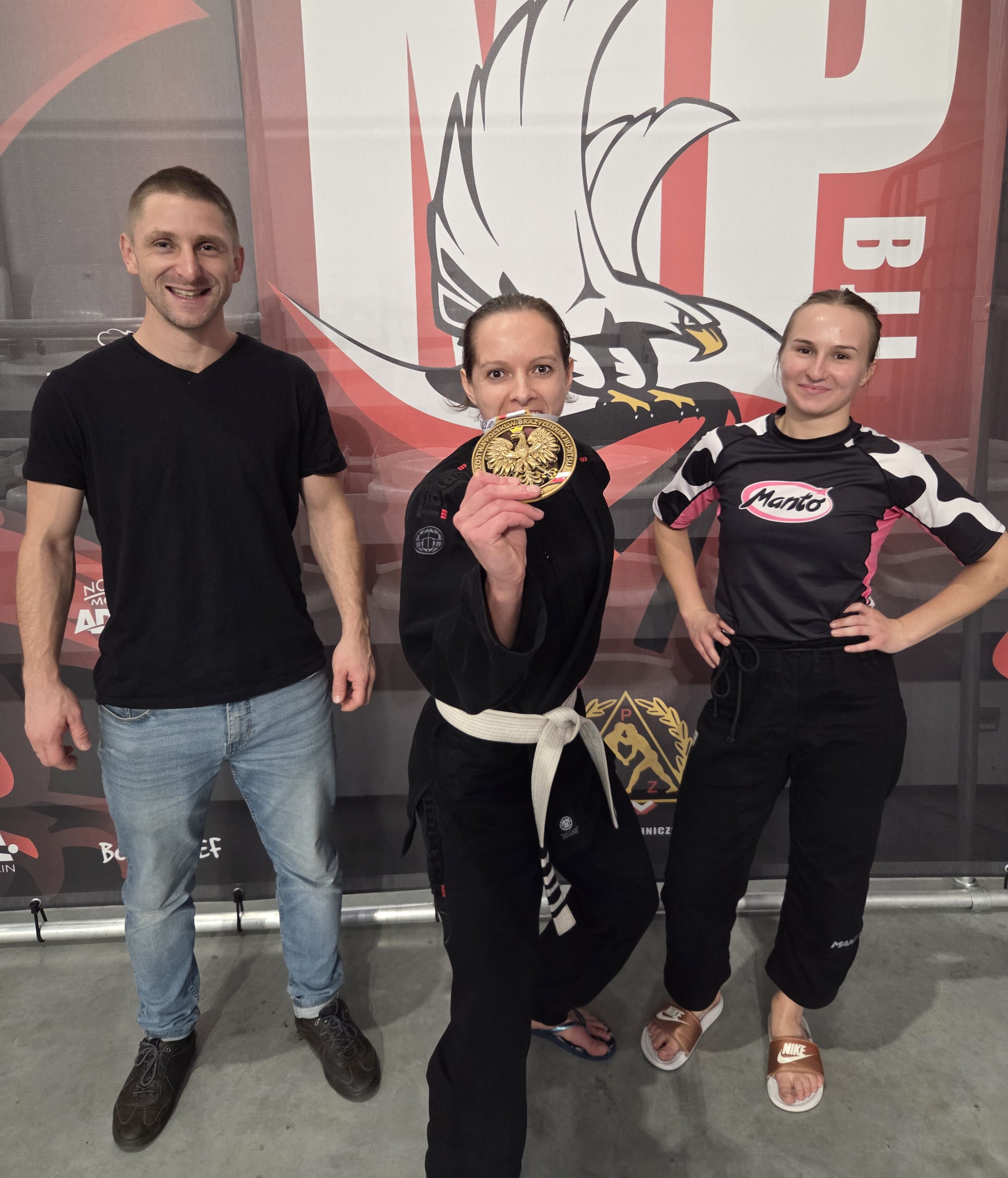 Zawodniczka z trenerem.