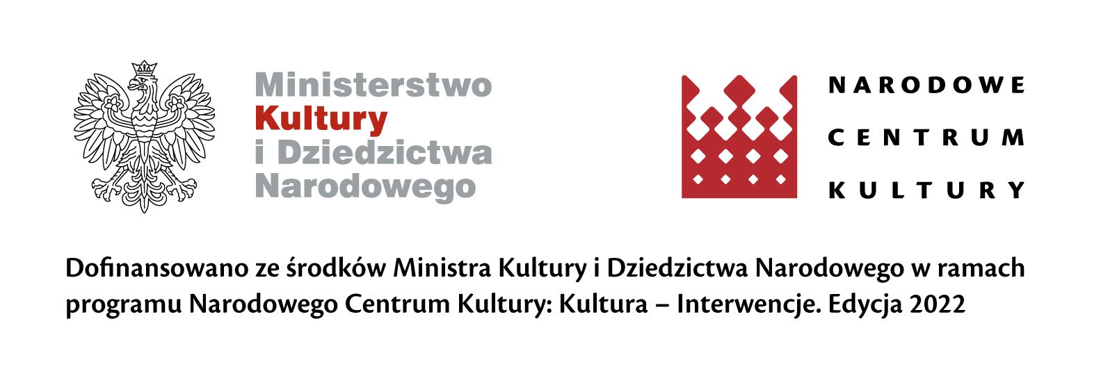 Logotypy NCK i Ministra Kultury na białym tle.