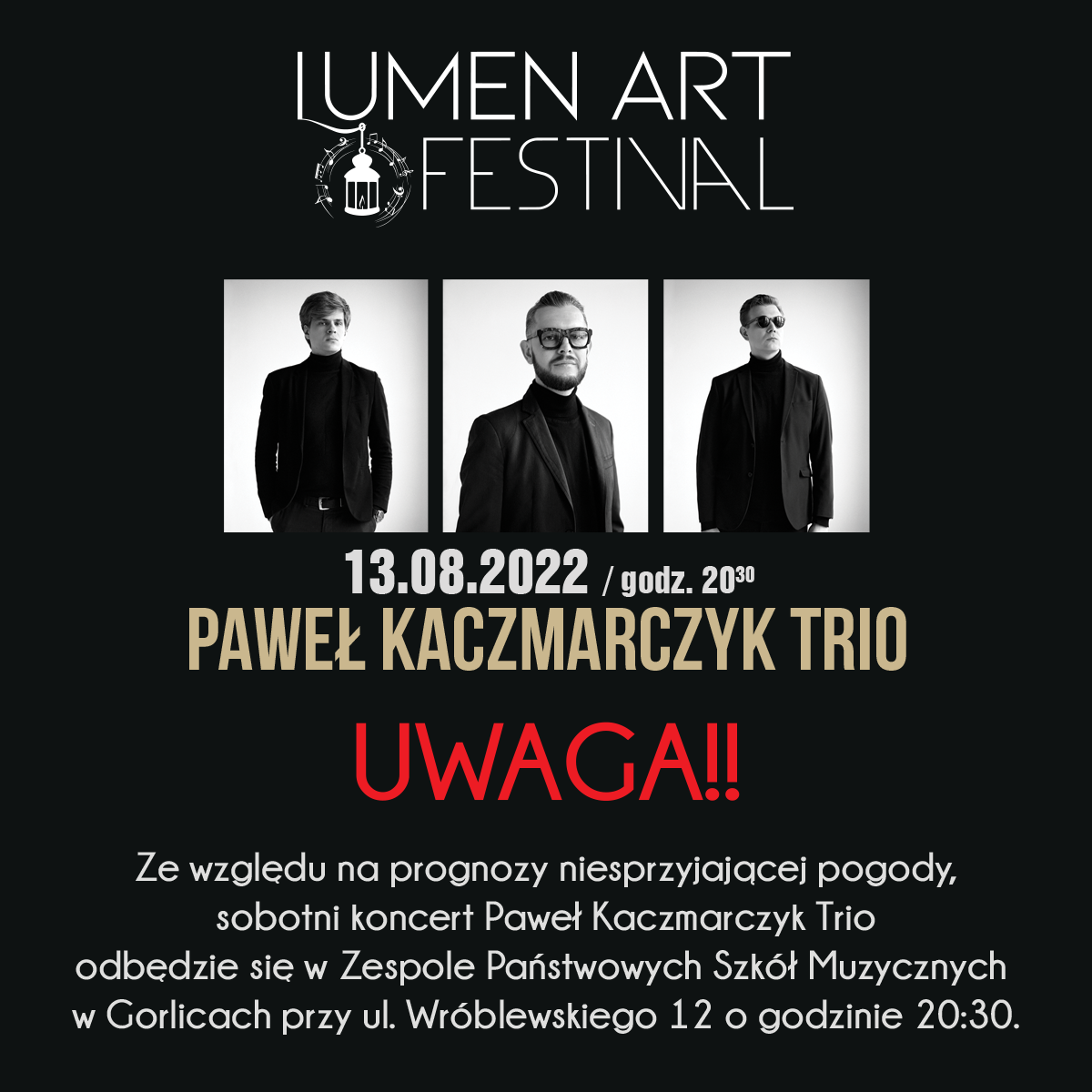 Plakat, koncert Trio