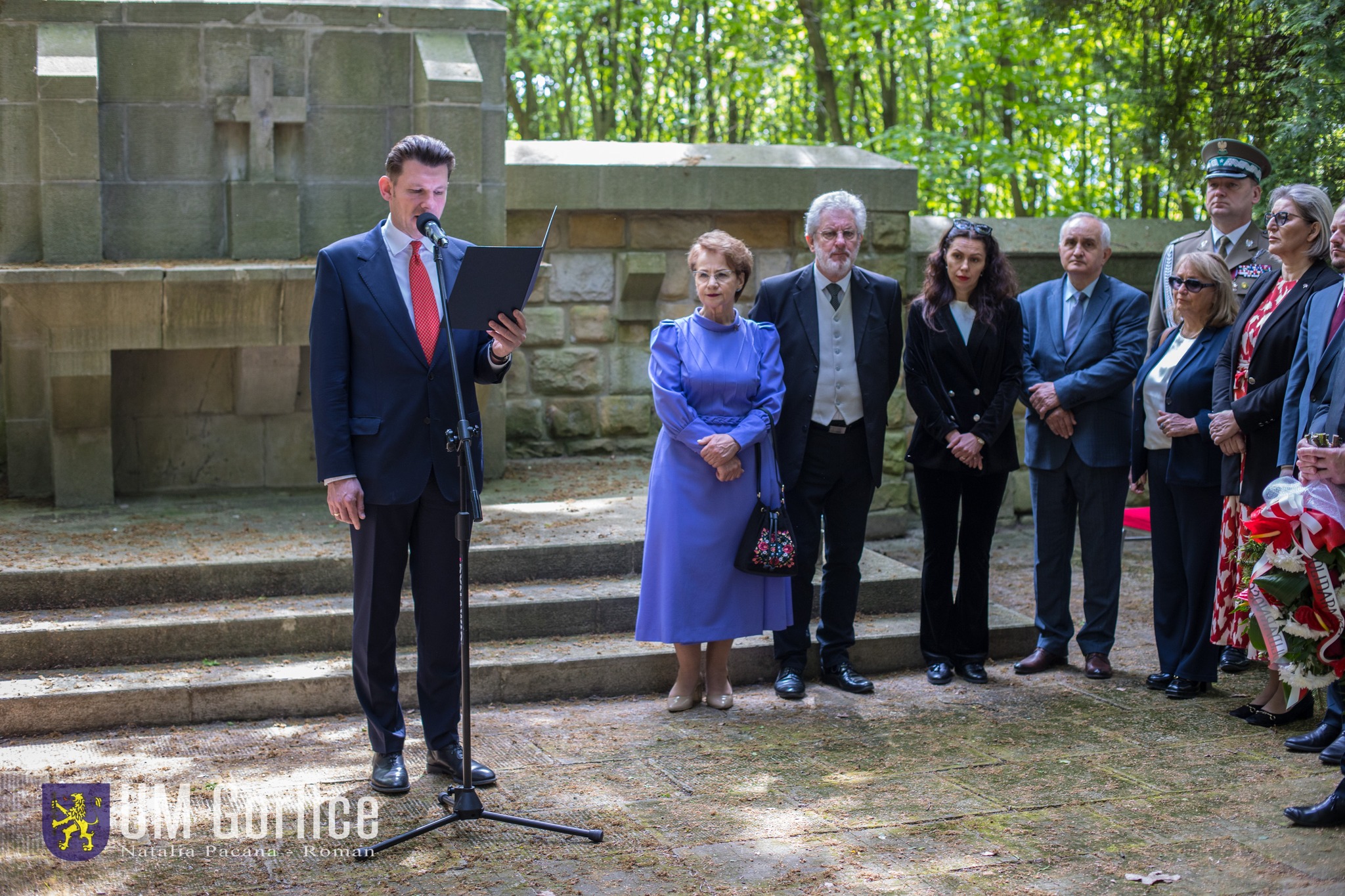 Burmistrz Miasta Gorlice podczas przemówienia w trakcie obchodów 109. rocznicy Bitwy pod Gorlicami