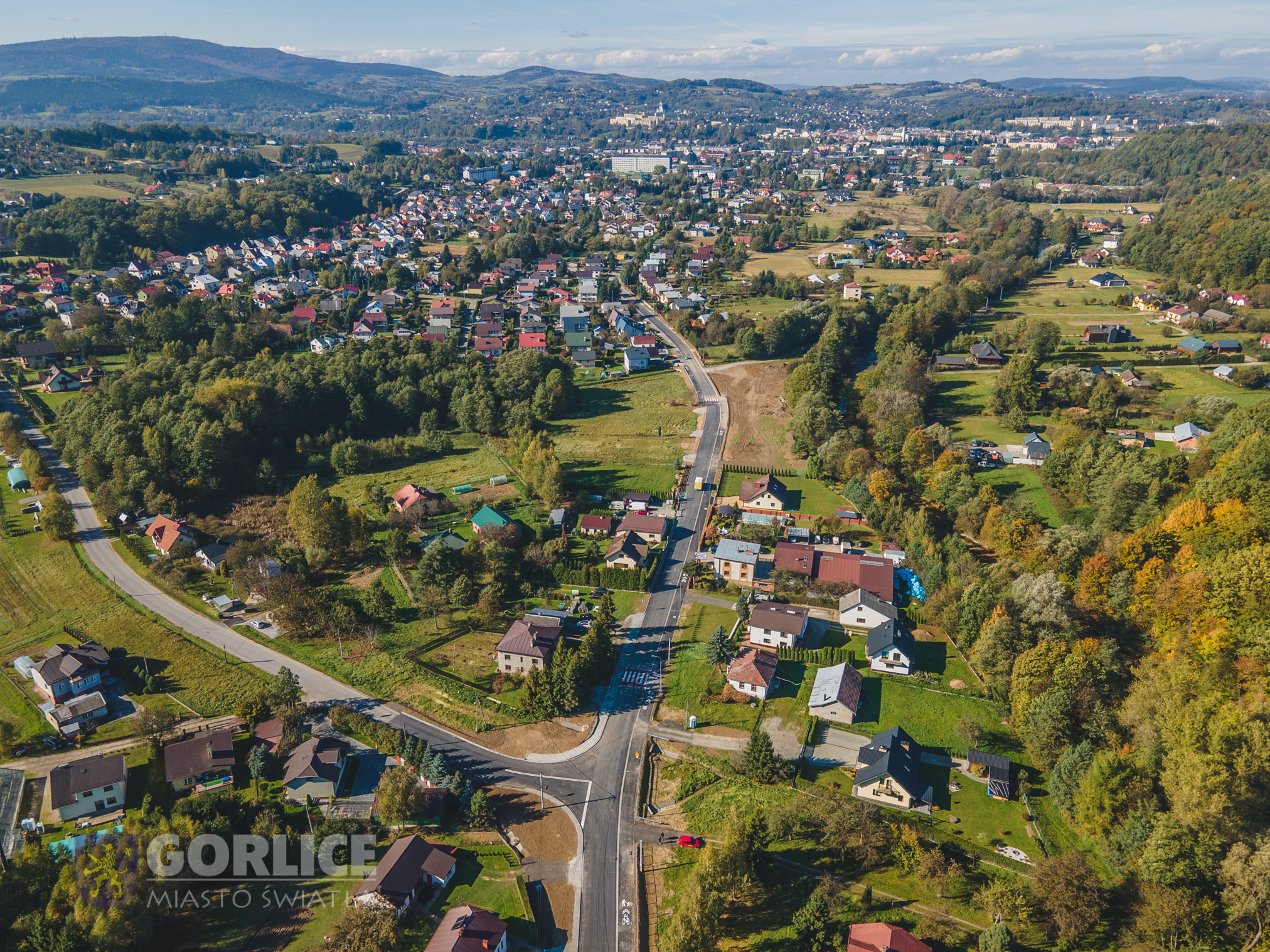 Widok drogi z drona