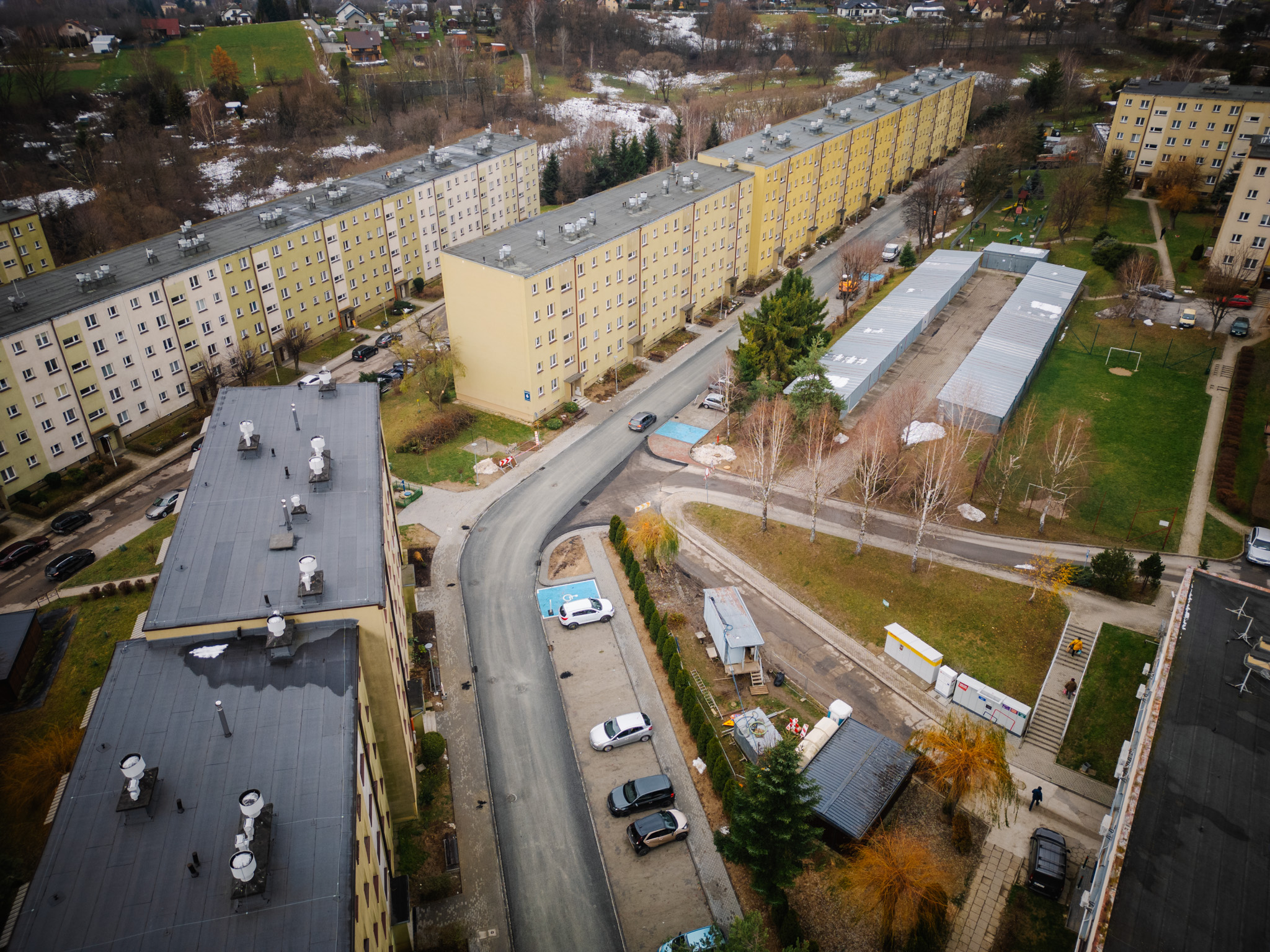 Ulica Słoneczna z nowym asfaltem