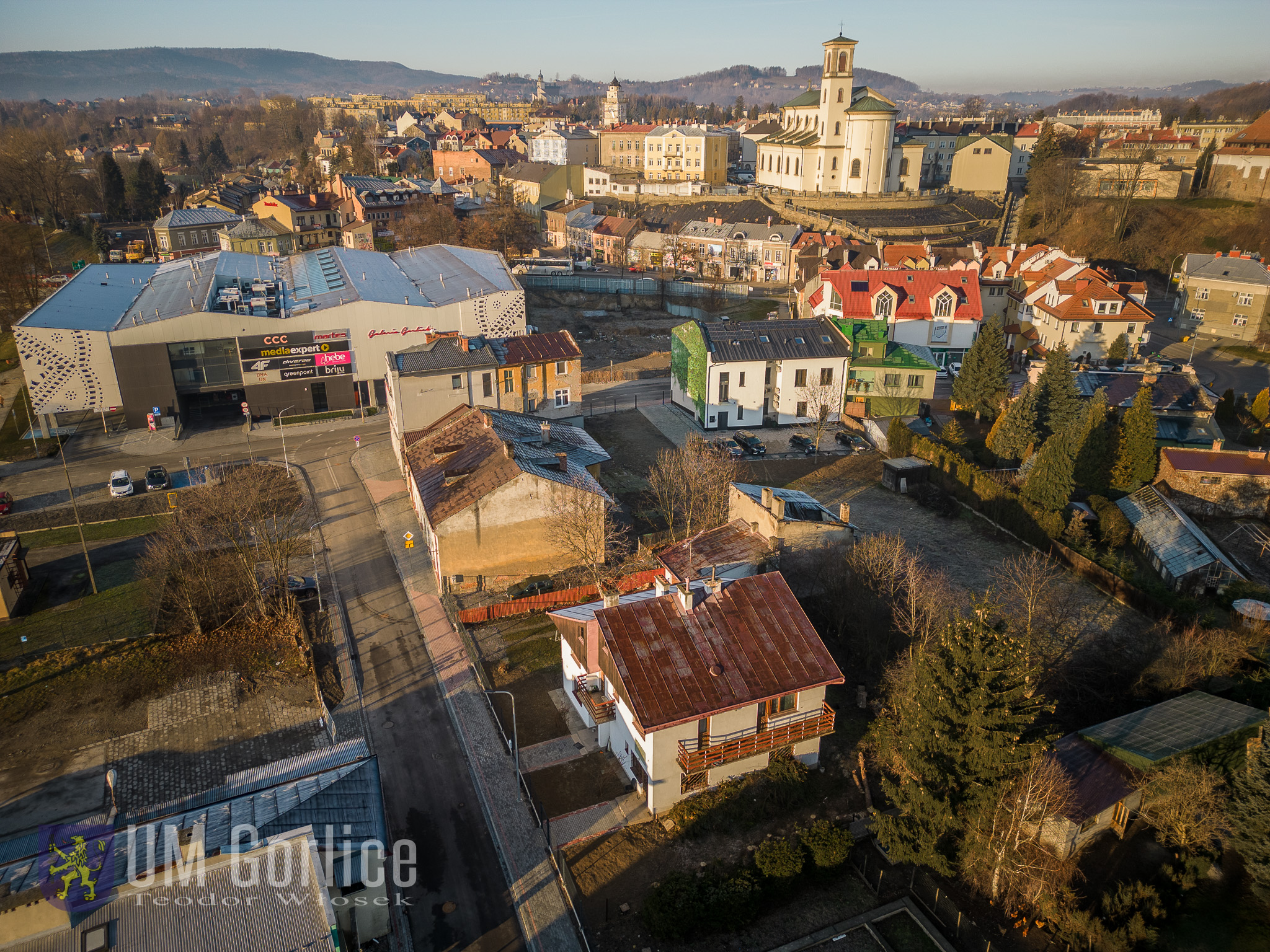 Widok na ulice z drona