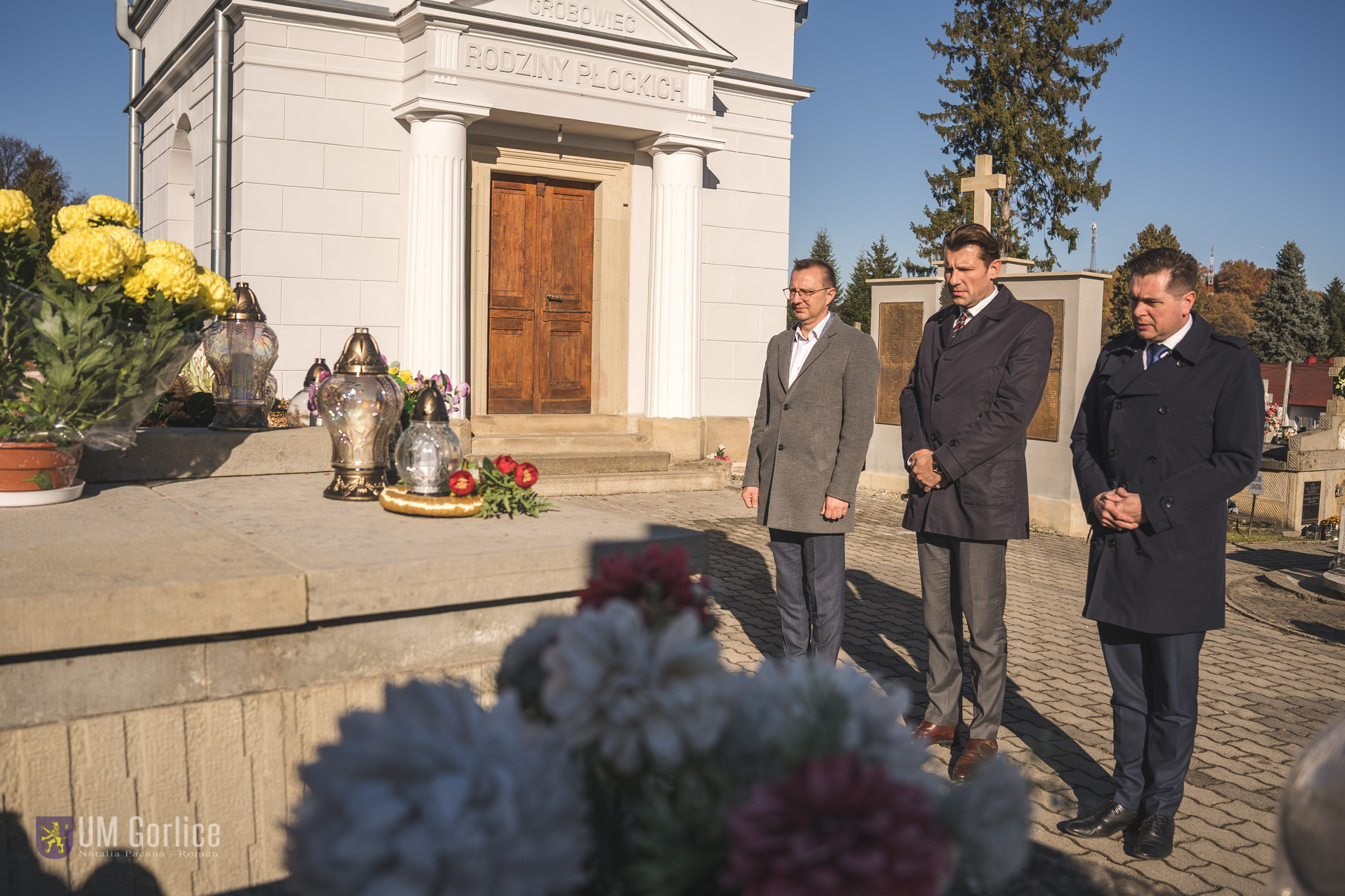 Włodarze Miasta na Cmentarzu Parafialnym w Gorlicach.