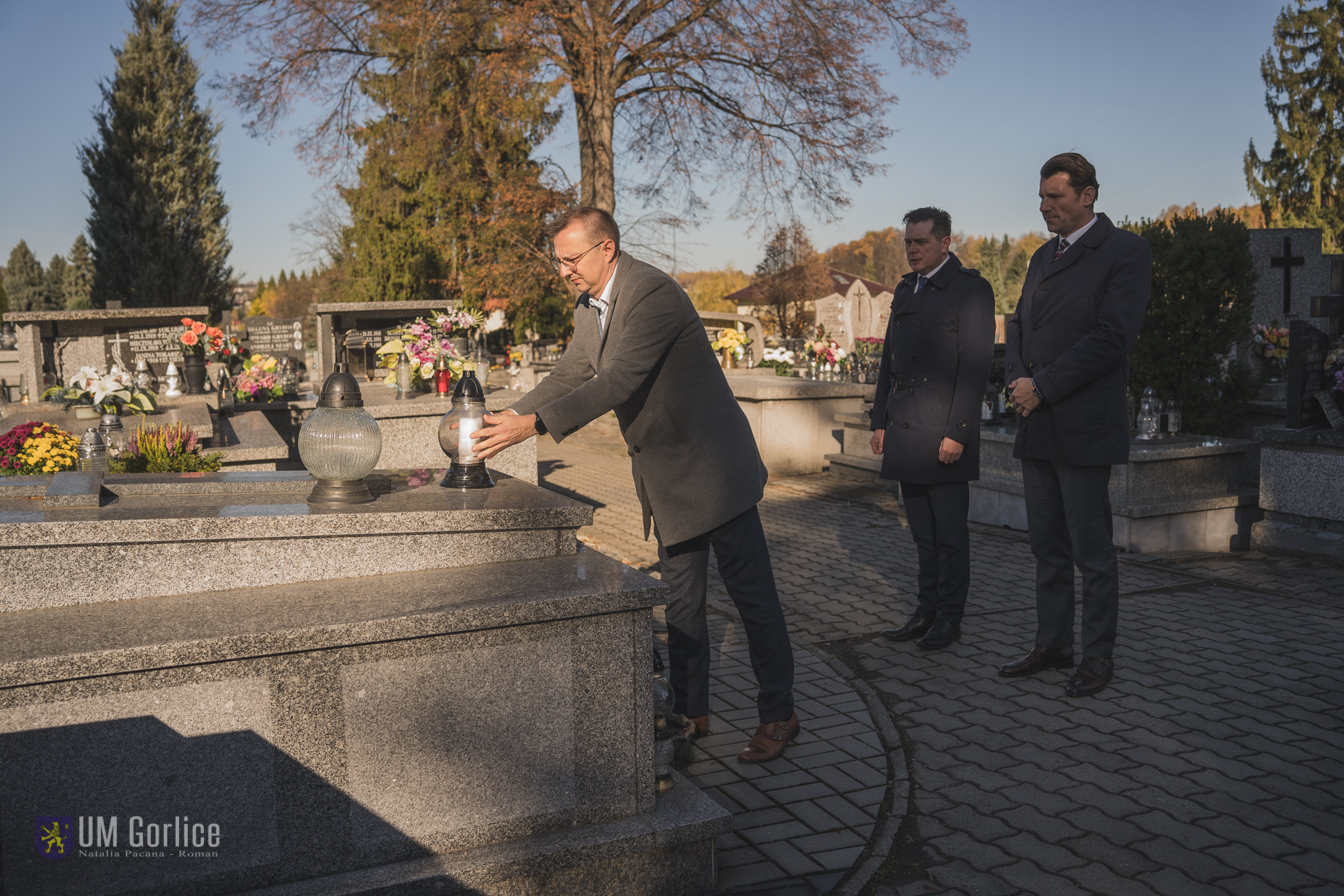 Włodarze Miasta na Cmentarzu Parafialnym w Gorlicach.