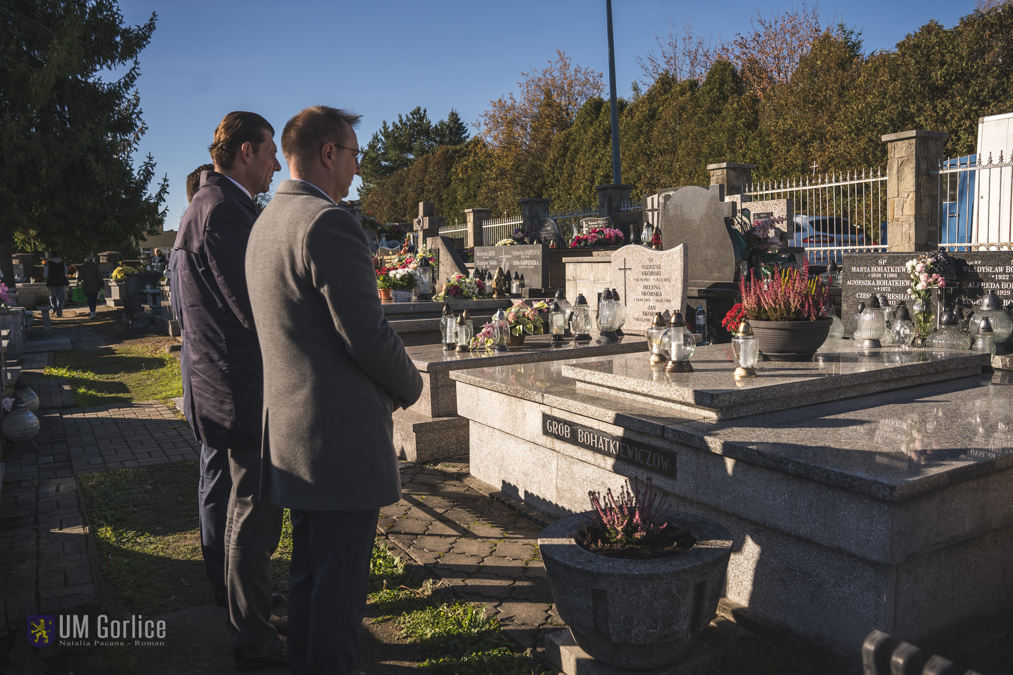 Włodarze Miasta na Cmentarzu Parafialnym w Gorlicach.