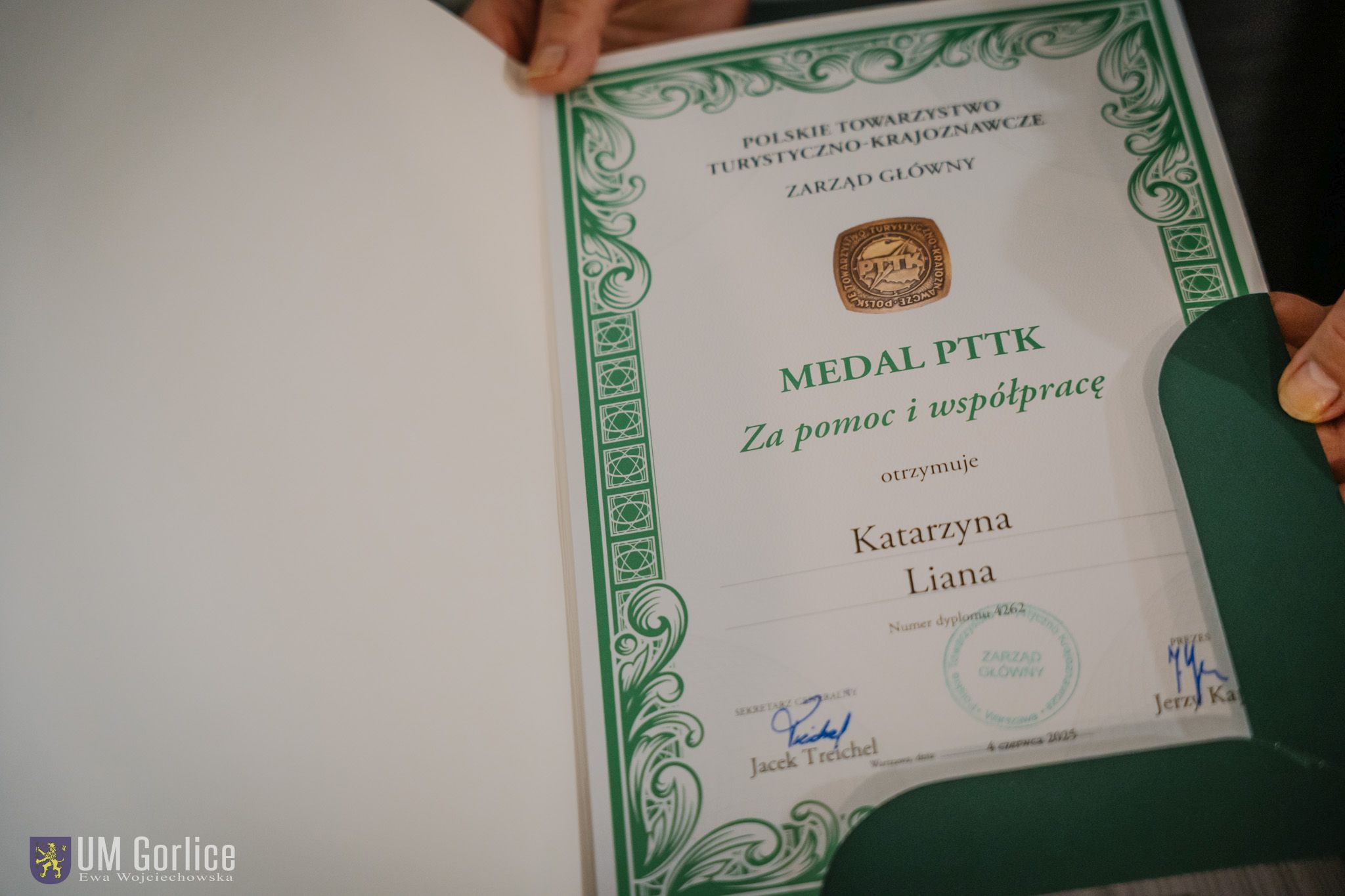 Dyplom dla Katarzyny Liany.