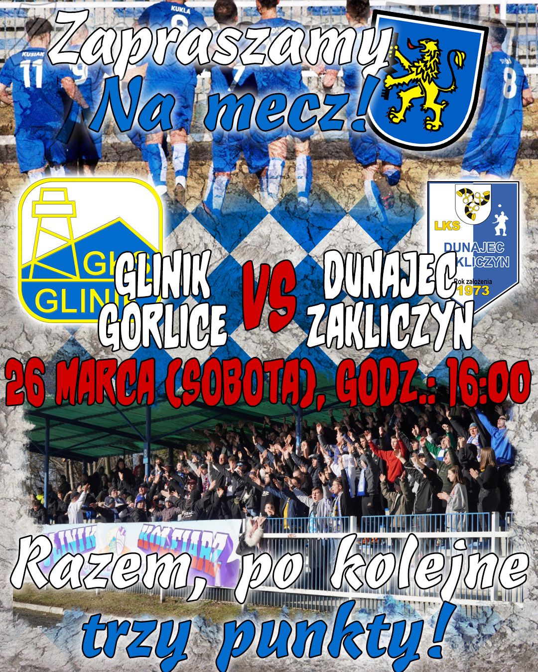 Plakat - mecz GKS Glinik Gorlice - Dunajec zakliczyn