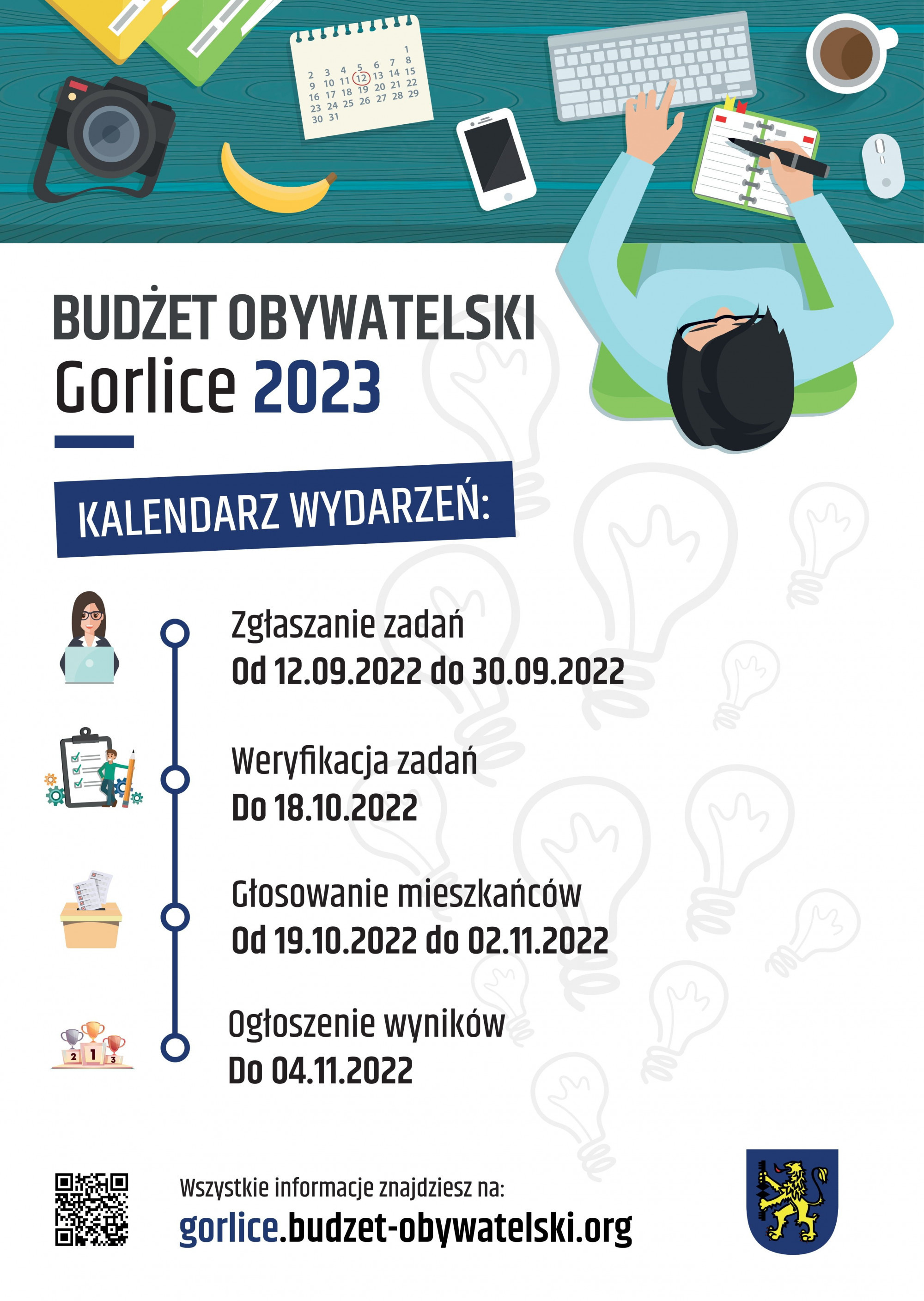 Harmonogram budżetu obywatelskiego Miasta GOrlice.