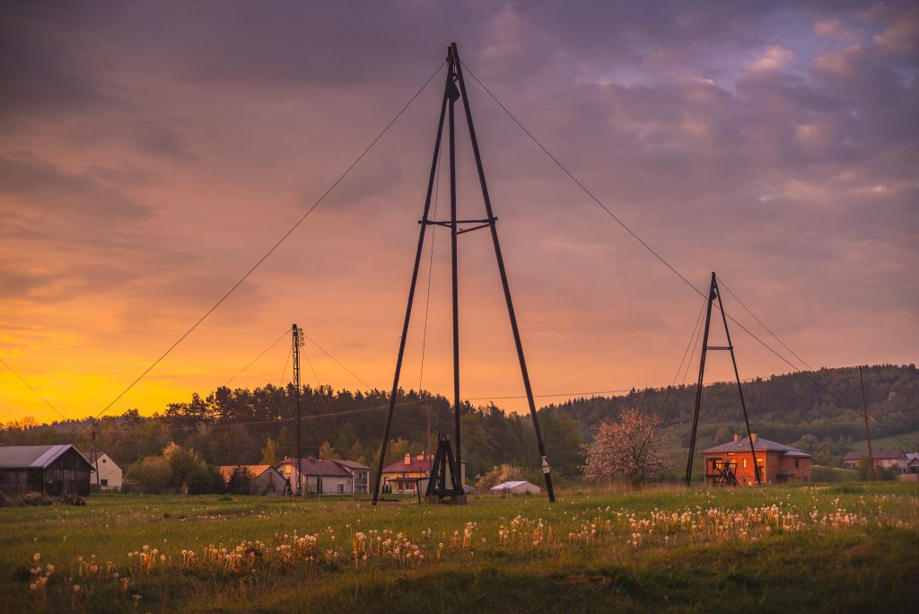 Fotografia krajobrazu naftowego Krygu.