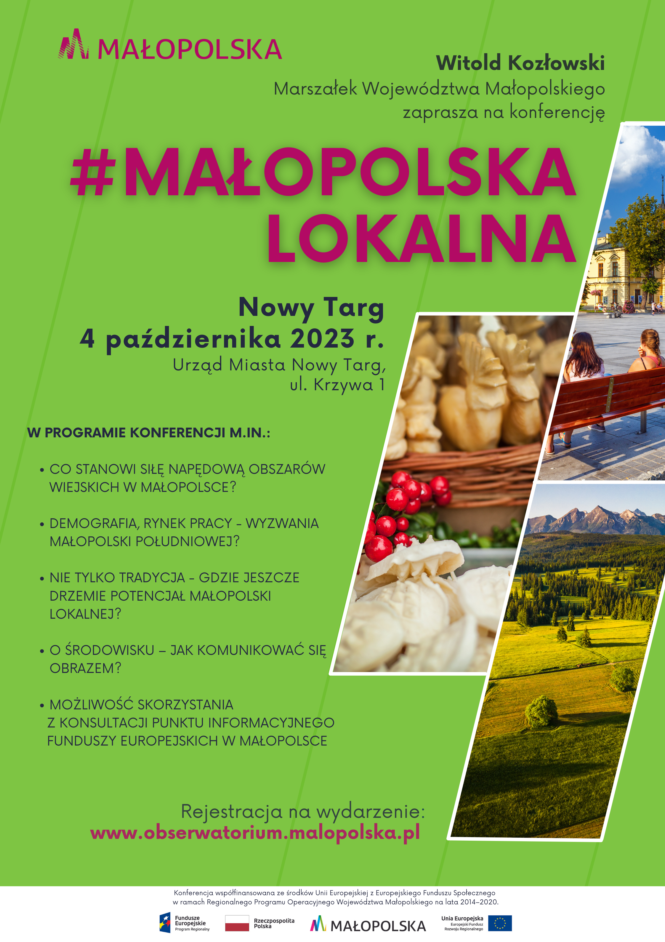Plakat konferencji #Małopolska lokalna