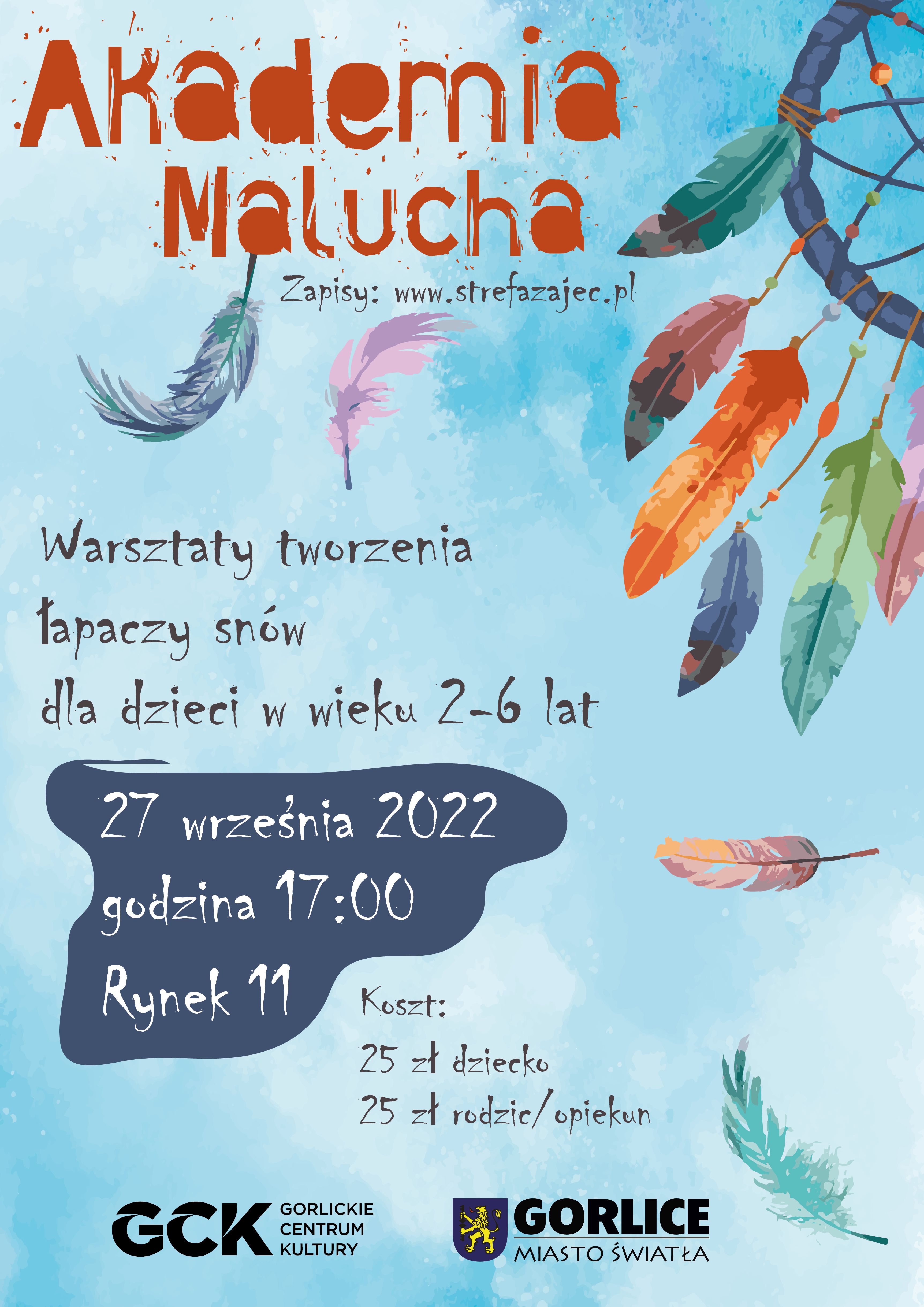 Plakat zapraszający na zajęcia Akademia Malucha.