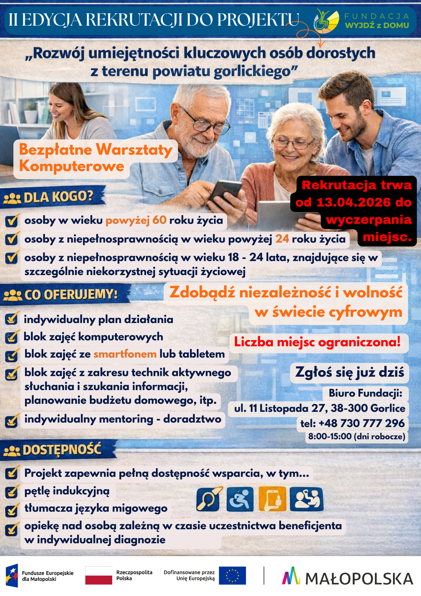 Plakat informujący o projekcie.