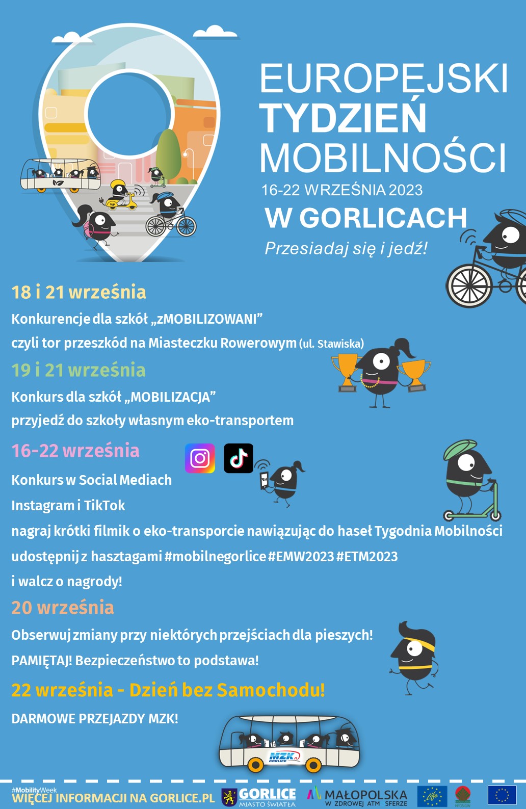 Plakat |Europejskiego Tygodnia Mobilności 2023 w Gorlicach