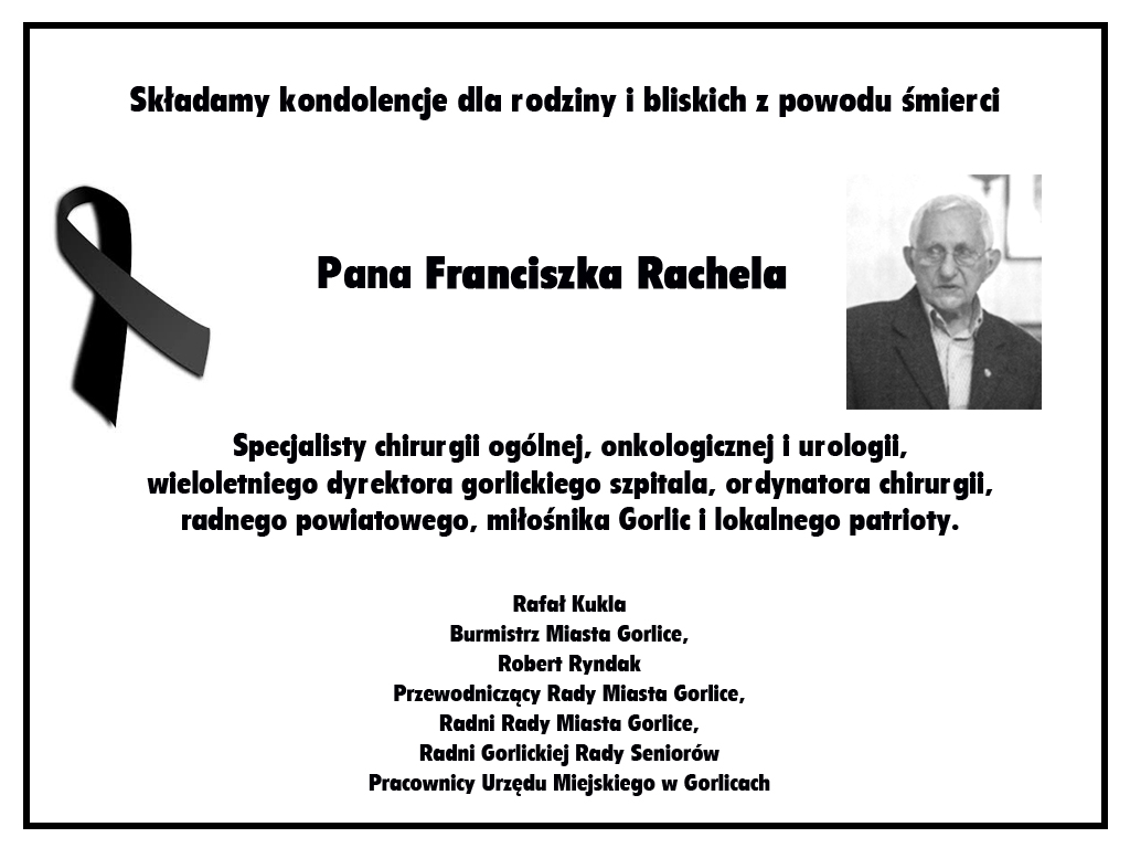 Nekrolog Fraciszka Rachla.