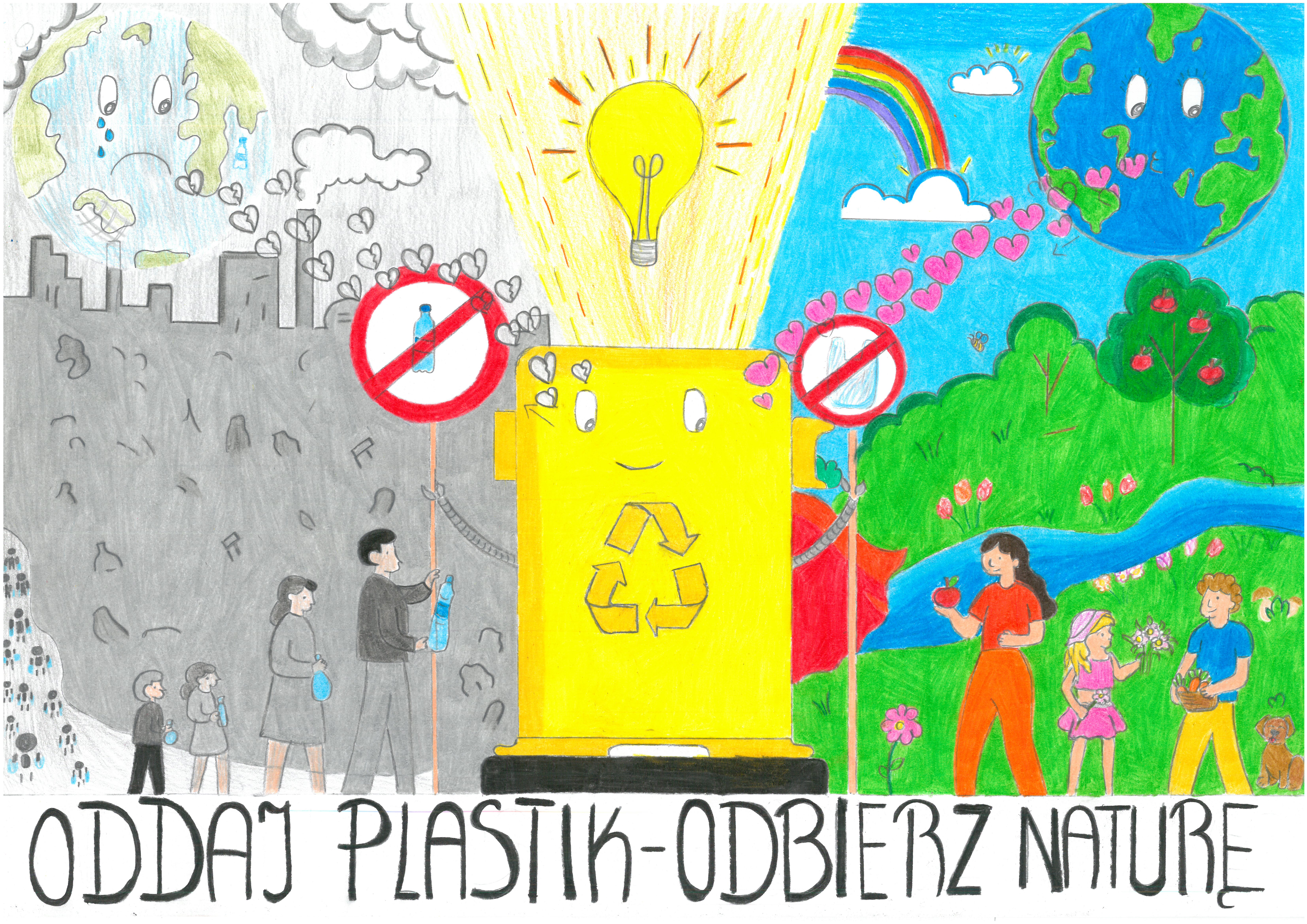 praca ODDAJ PLASTIK – ODBIERZ NATURĘ – 1 miejsce - Milena Mężyk