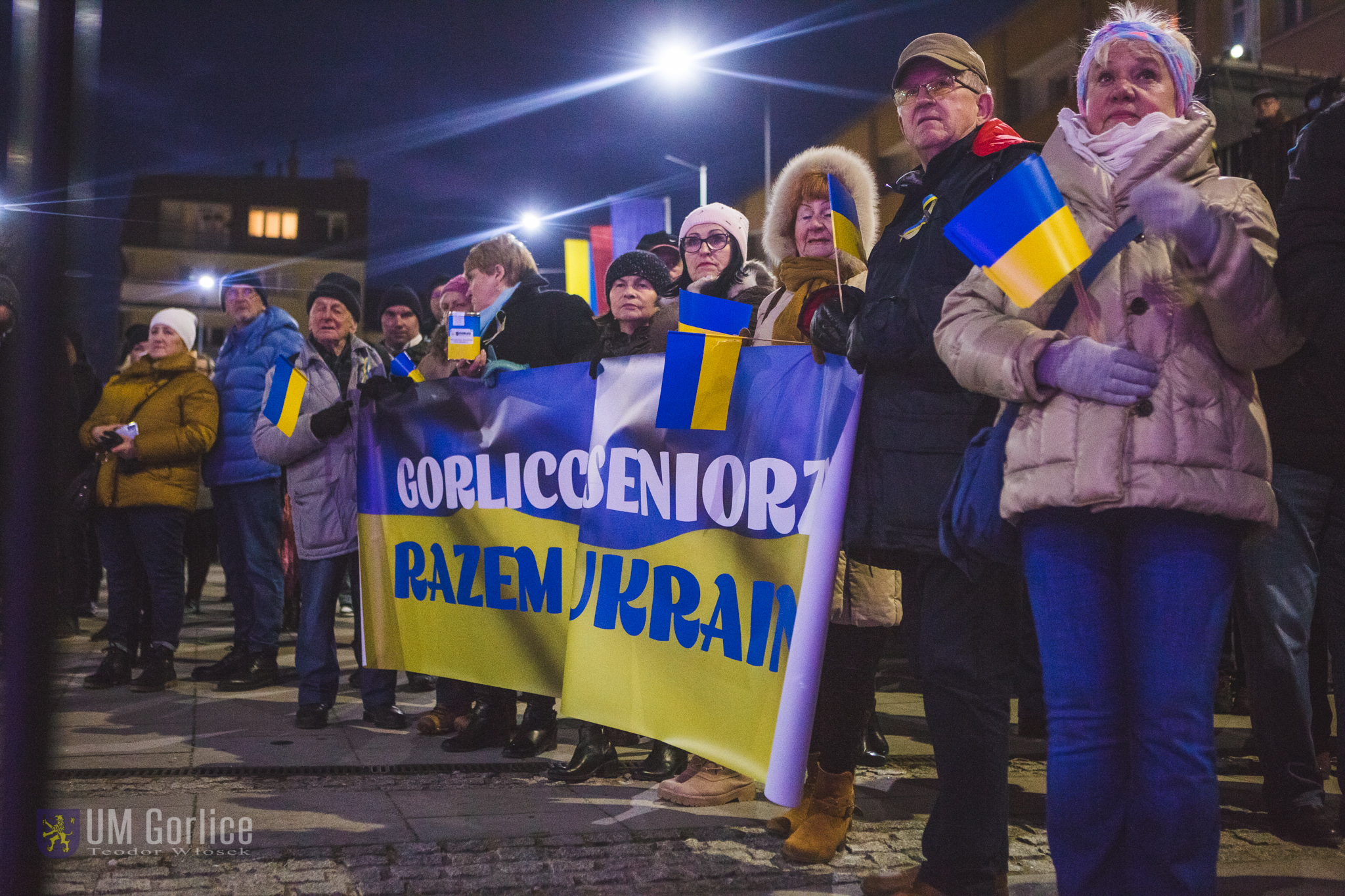 Gorliccy seniorzy na demonstracji poparcia dla Ukriany
