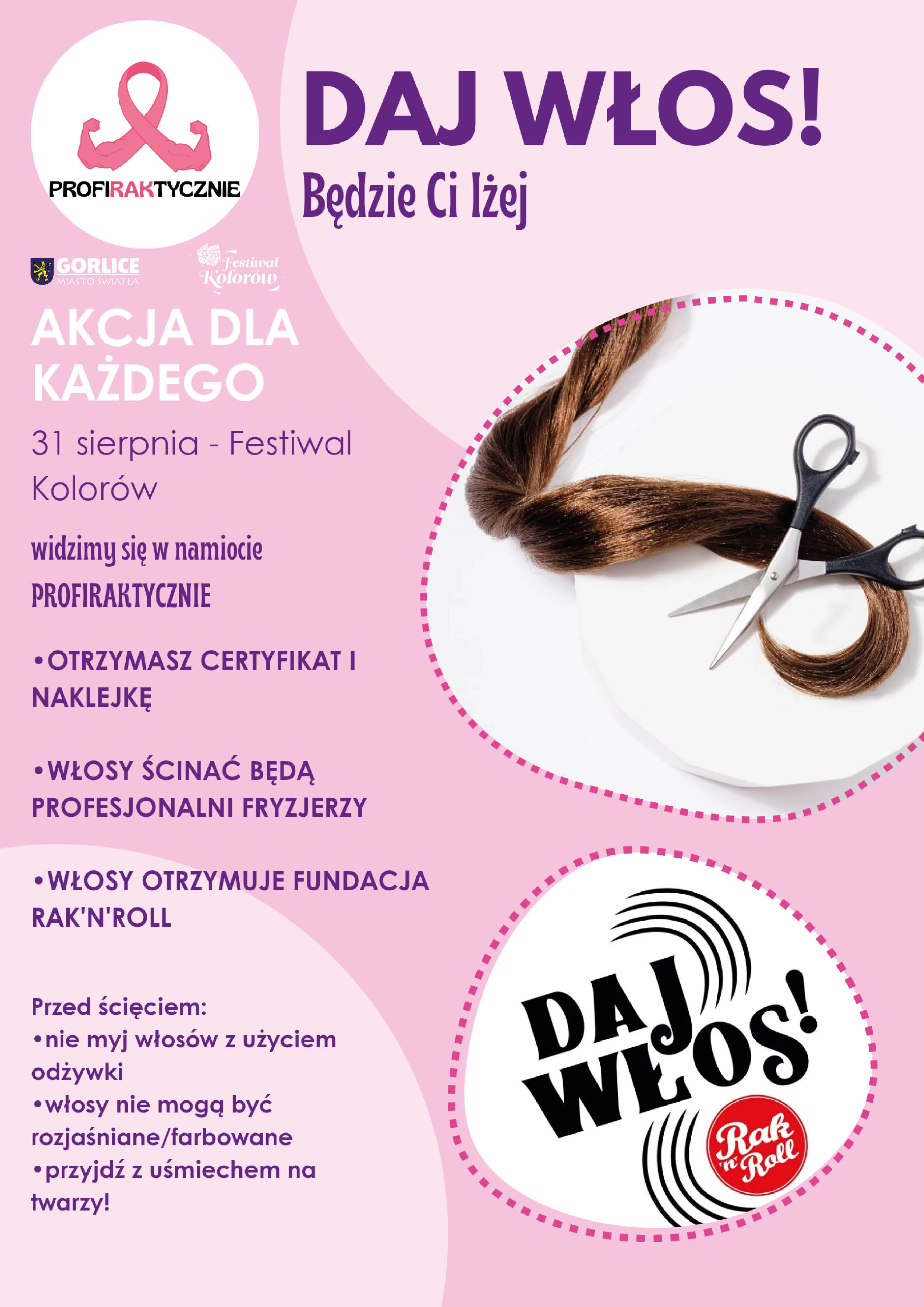 Plakat z napisem Daj włos