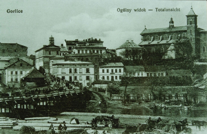 Archiwalne zdjęcie przedstawiające panoramę Gorlic.