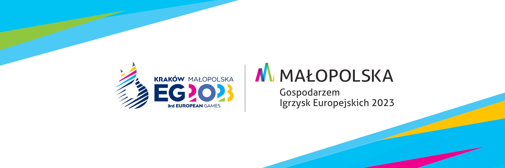 Baner z logotypami Województwa Małopolskiego i III Igrzysk Europejskich