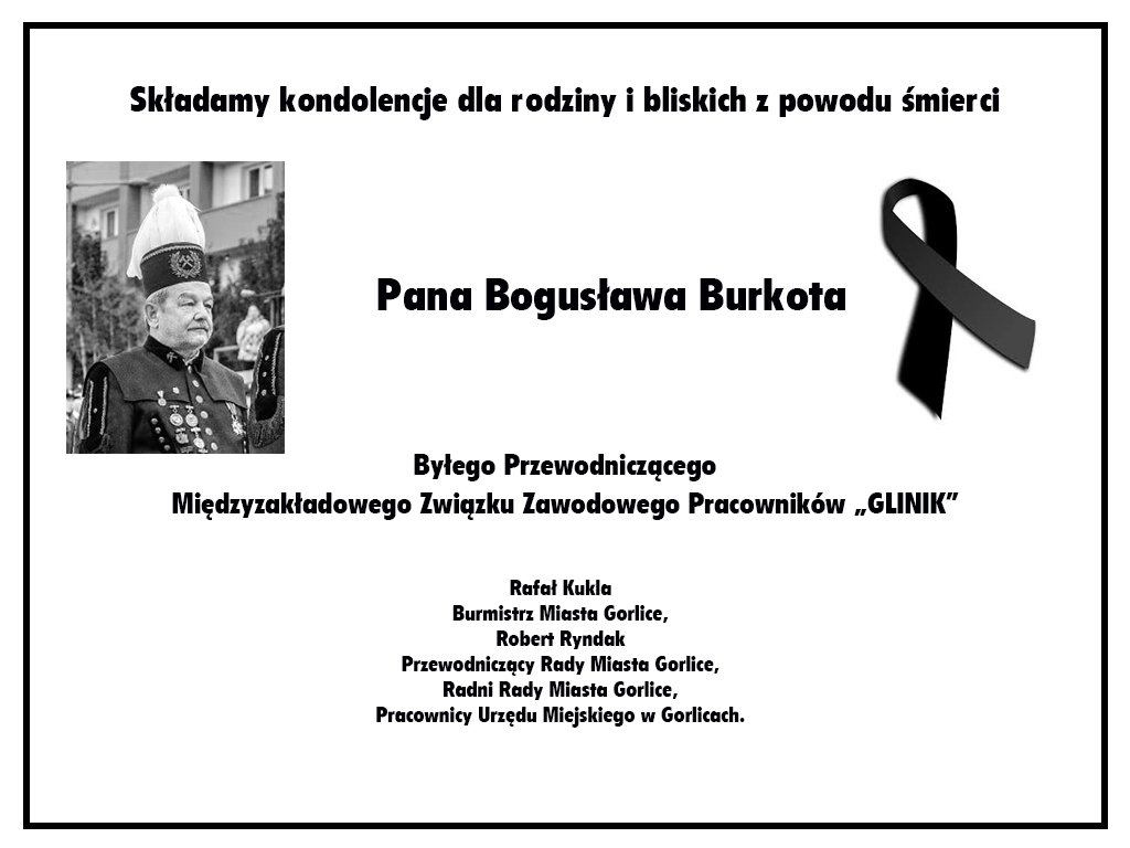 Nekrolog z czarno-białym zdjęciem.