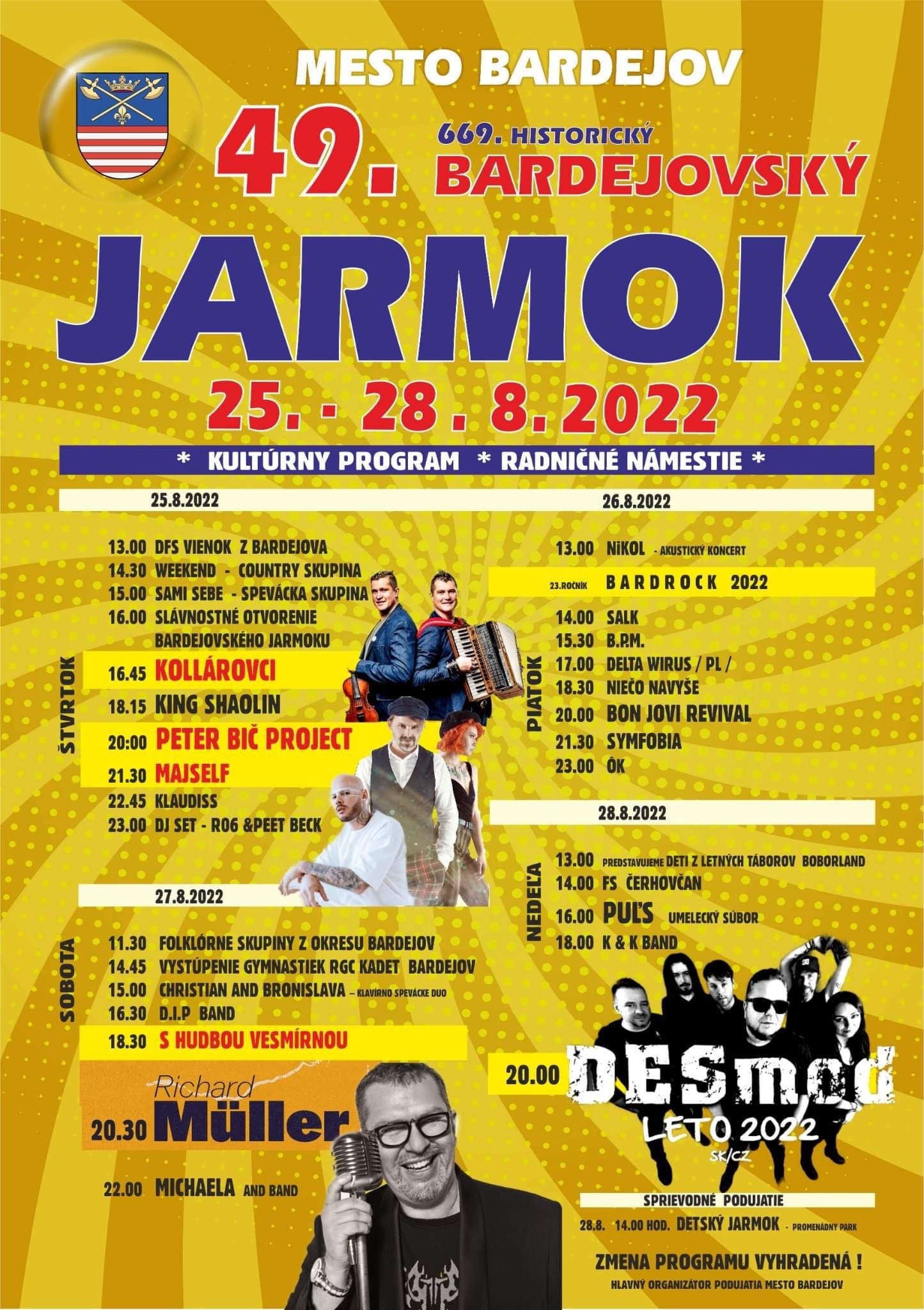Plakat zapraszający na Jarmark w Bardejovie.