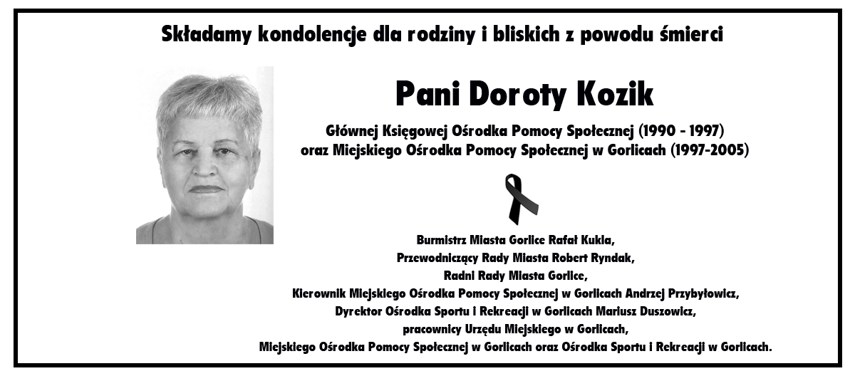 Nekrolog z czarno-białym zdjęciem.