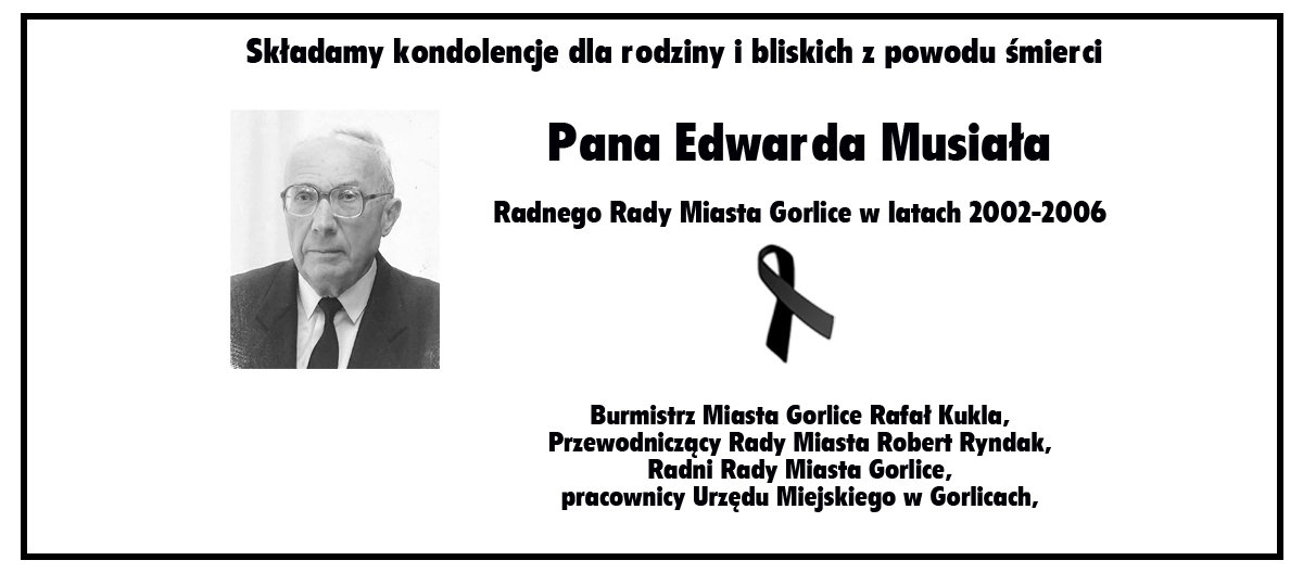 Nekrolog z czarno-białym zdjęciem.