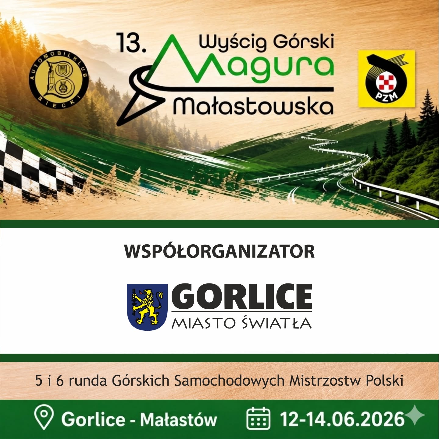Plakat informujący o wsparciu Miasta Gorlice.