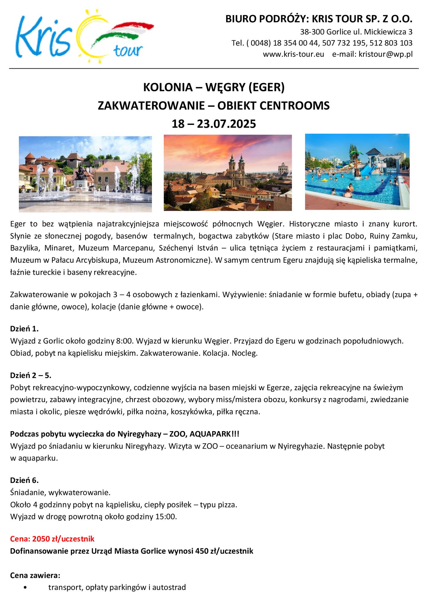 Plakat z ofertą.