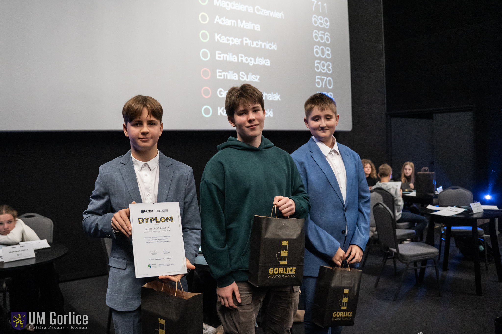 Lekcja przyrody w GCK - nagrodzeni.