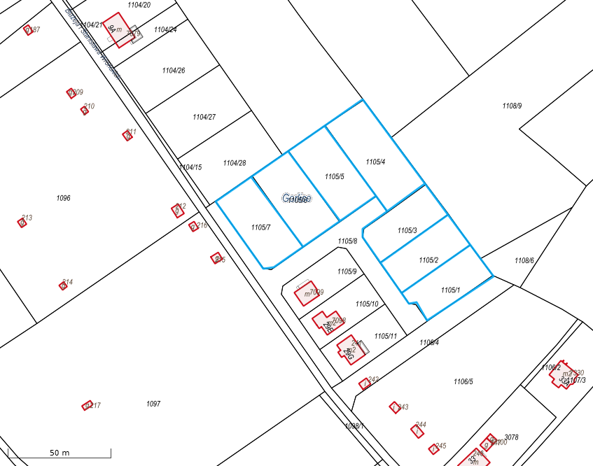 wszytskie działki - mapka