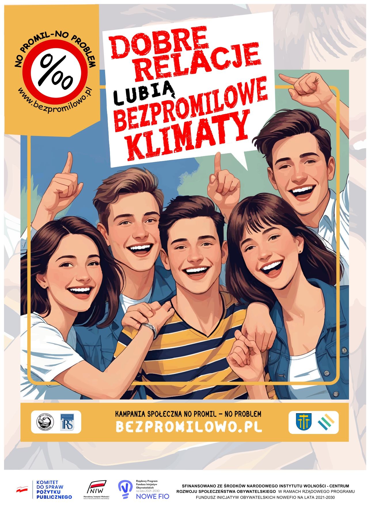 Plakat informujący o akcji No promil No problem.
