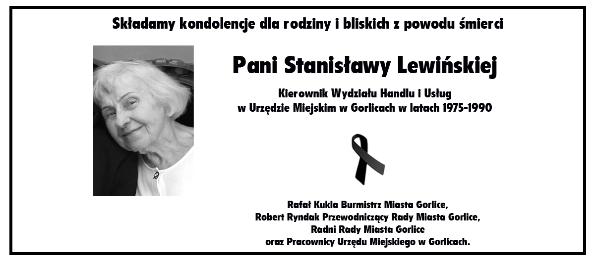 Nekrolog z czarno-białym zdjęciem.