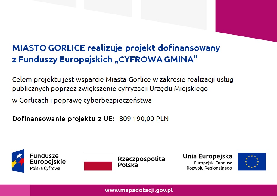 Baner z informacją o projekcie i dofinansowaniu.