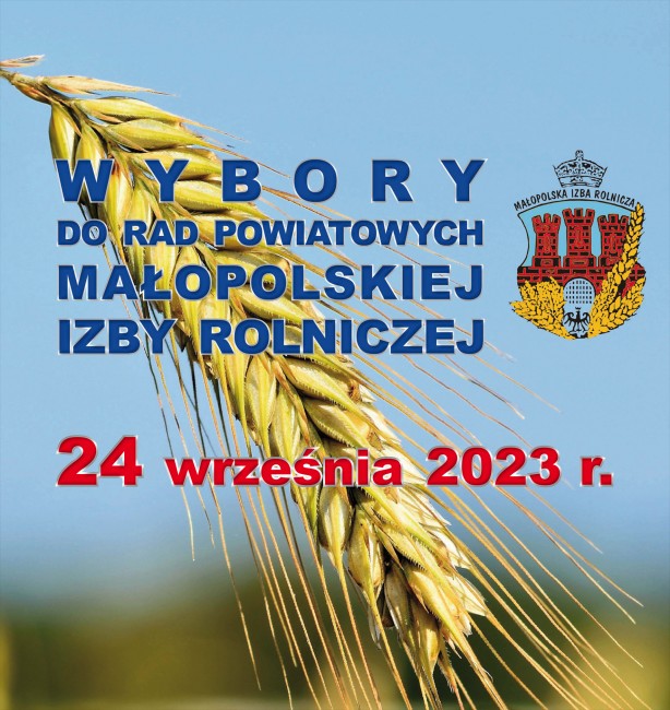 Plakat informujący o wyborach do izb rolniczych.