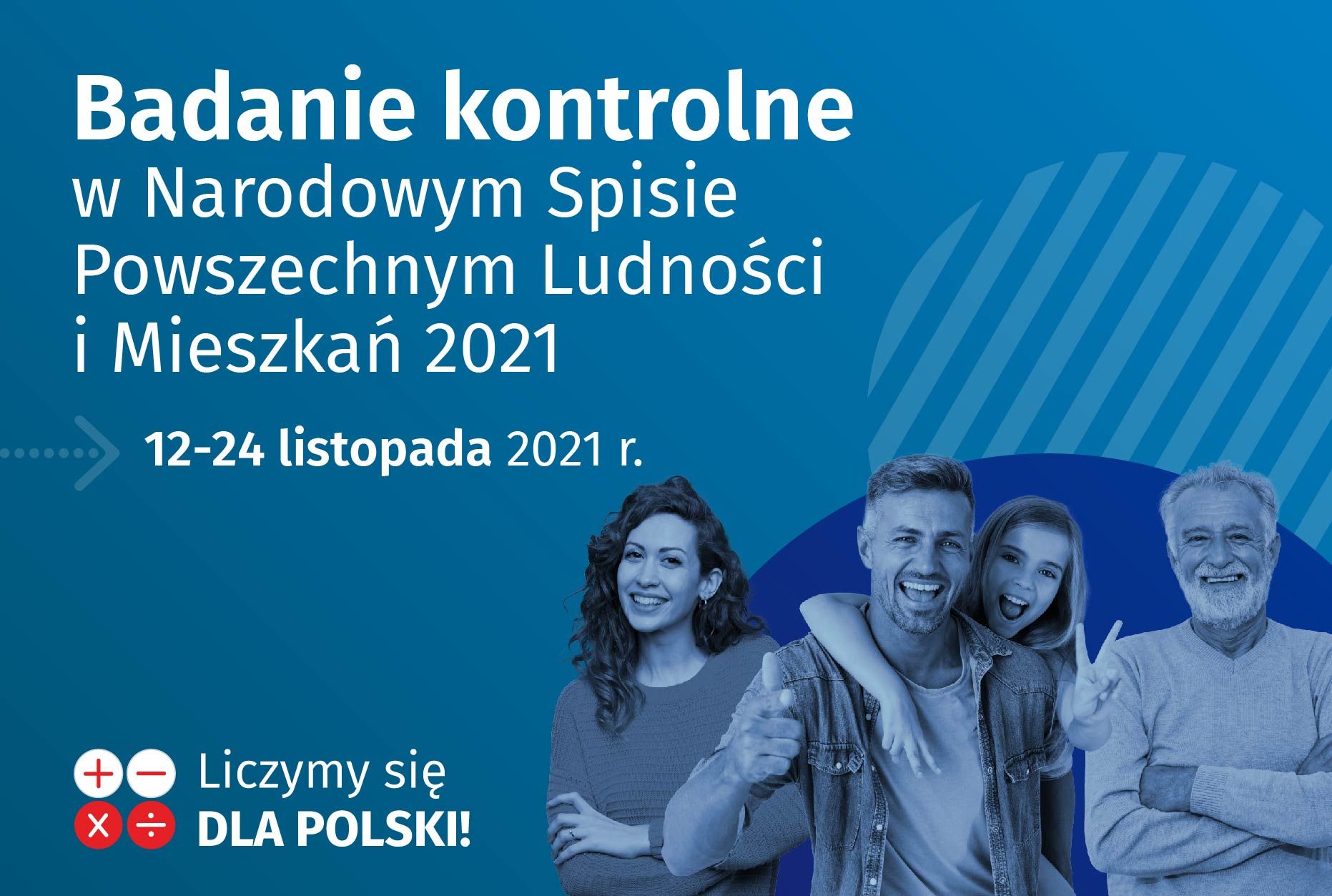 Baner z napisem Badanie kontrolne w Narodowym Spisie Powszechnym.