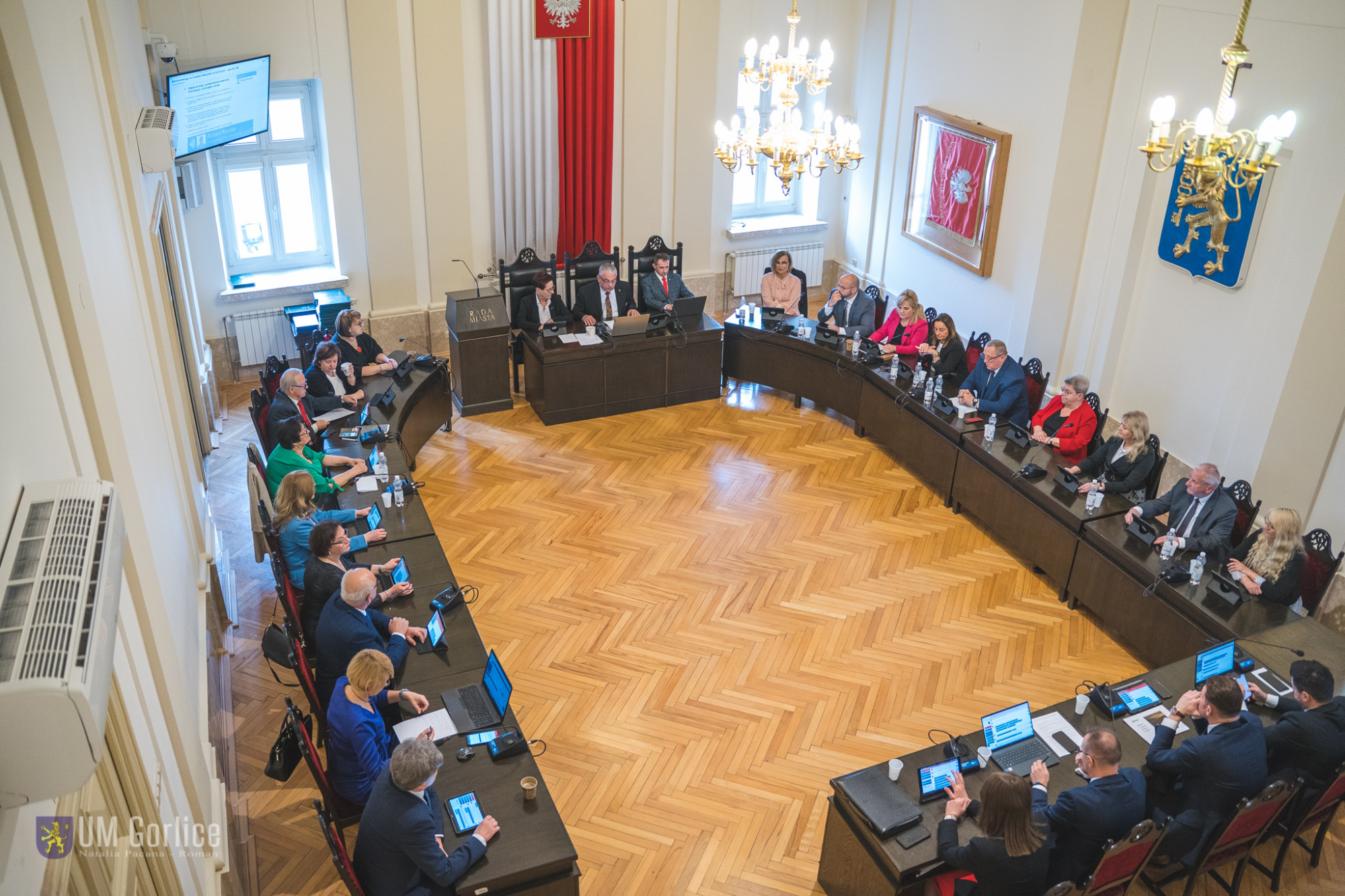 LXXII sesja Rady Miasta Gorlice - widok z góry