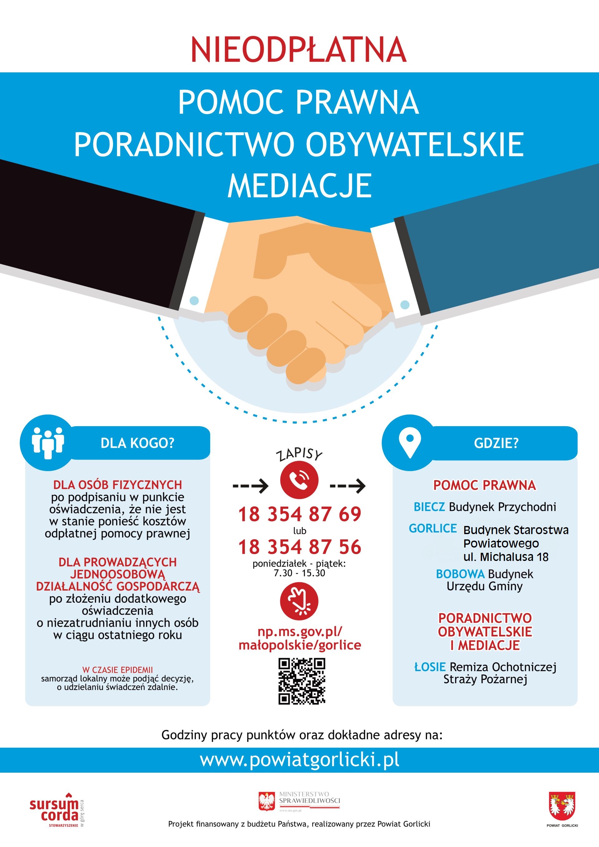 Nieodpłatna pomoc prawna i poradnictwo obywatelskie