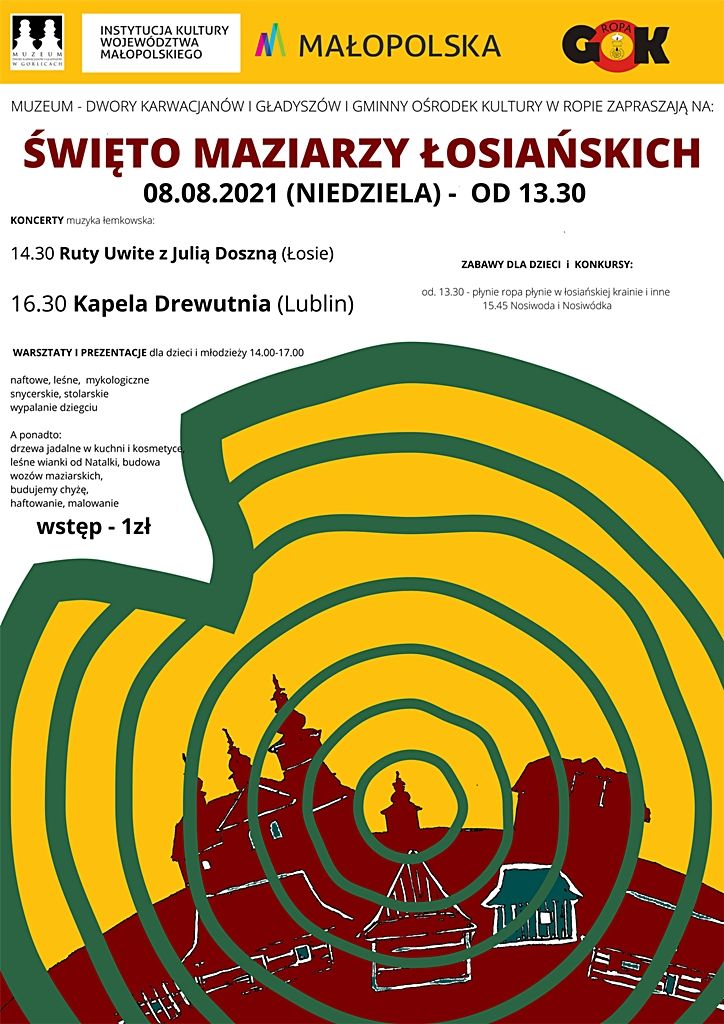 Plakat zapraszający na Święto Maziarzy Łosiańskich.
