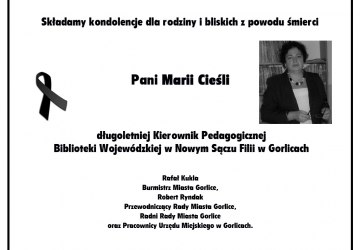 Zmarła Maria Cieśla