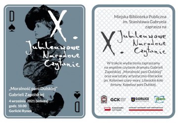 Baner zapraszający na Narodowe Czytanie.