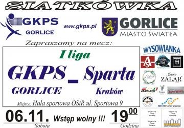 Plakat zapraszający na mecz z logotypami sponsorów wydarzenia.